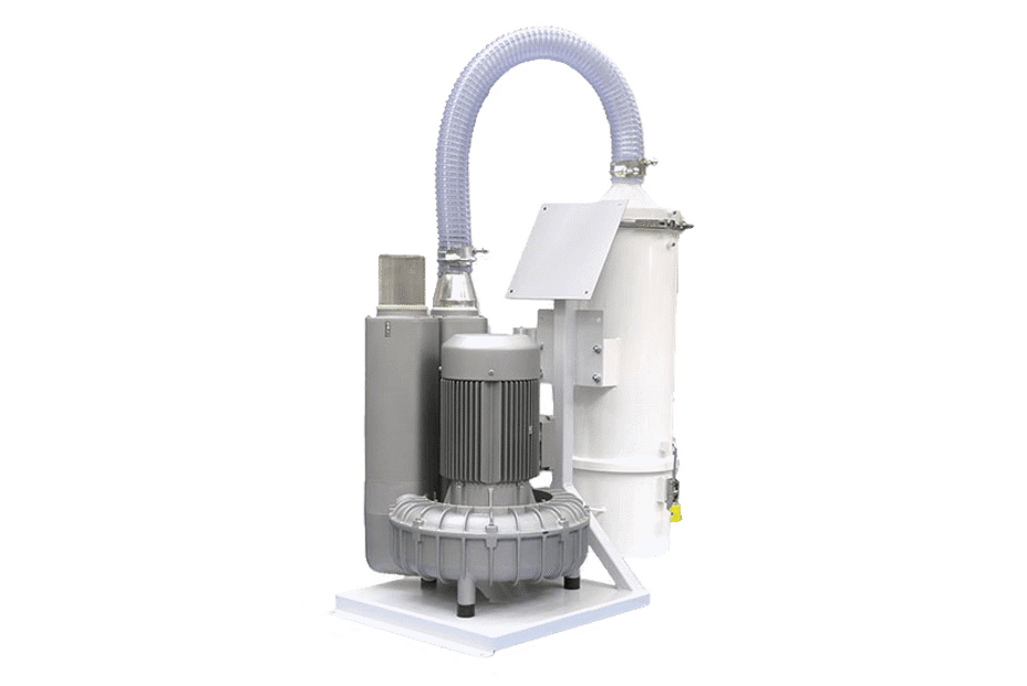 Regenerative Side Channel Vacuum Blower shown with optional in-line static filter