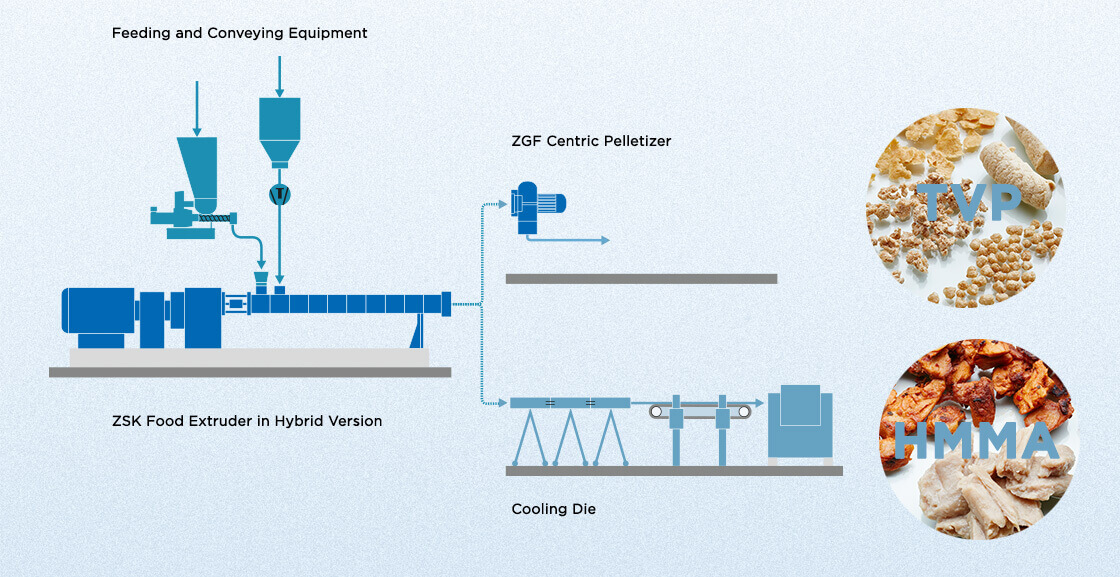 Coperion Prozess für die Produktion von TVP und HMMA auf einem Extruder