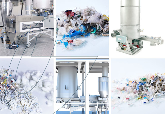 Plastics Recycling: Storing, discharging and feeding fluffy and voluminous materials
